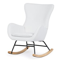 Houpací křeslo, bílá, látka, AK-376 WT2