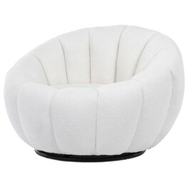 Otočné křeslo, bílá látka, AK-341 WT2