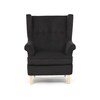 Křeslo ušák, černá látka, AK-388 BK2