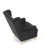 Křeslo ušák, černá látka, AK-388 BK2