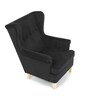 Křeslo ušák, černá látka, AK-388 BK2