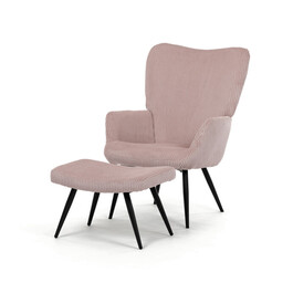 Relaxační křeslo, růžová, manšestrová látka, AK-L7285 PINK6