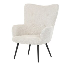 Křeslo ušák, béžová, látka bouclé, AK-W1206 CRM2
