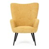 Křeslo ušák, žlutá, látka bouclé, AK-W1206 YEL2