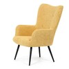 Křeslo ušák, žlutá, látka bouclé, AK-W1206 YEL2