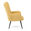 Křeslo ušák, žlutá, látka bouclé, AK-W1206 YEL2