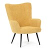 Křeslo ušák, žlutá, látka bouclé, AK-W1206 YEL2