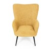Křeslo ušák, žlutá, látka bouclé, AK-W1206 YEL2