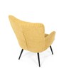 Křeslo ušák, žlutá, látka bouclé, AK-W1206 YEL2