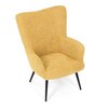Křeslo ušák, žlutá, látka bouclé, AK-W1206 YEL2