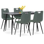Jídelní set s 4 židlemi, 130x70x76cm, keramika, mramor, ASE-1001 GRN2