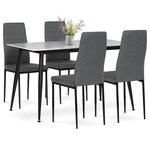 Jídelní set s 4 židlemi, 130x70x76cm, keramika, mramor, ASE-1004 GREY2