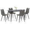 Jídelní set s 4 židlemi, 130x70x76cm, keramika, mramor, ASE-1001 GREY2