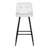 Barová židle, bílá, látka,AUB-X7015 WT2