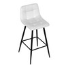 Barová židle, bílá, látka,AUB-X7015 WT2