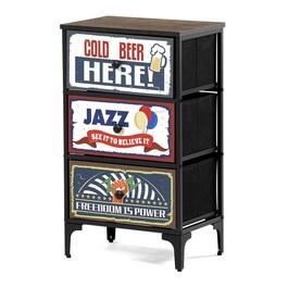 Komoda 45x30x77cm, mdf, vícebarevná, AUK-W2001 BK