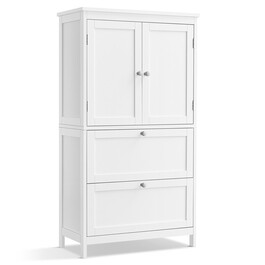 Komoda 60x30x110cm, mdf, bílá, AUK-E1055 WT