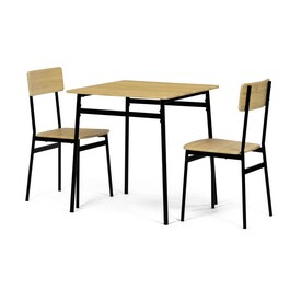 Jídelní set s 2 židlemi, 70x70x76cm, mdf, divoký dub, AUT-O2121 OAK