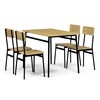 Jídelní set s 4 židlemi, 110x70x76cm, mdf, divoký dub, AUT-O2155 OAK