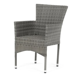Zahradní židle, kov, polyratan, šedá, AZC-S2118 GREY
