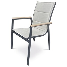 Zahradní židle, hliník, síťovina, béžová, AZC-S1110 BK