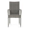 Zahradní židle, kov, polyratan, šedá, AZC-S2114 GREY