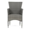 Zahradní židle, kov, polyratan, šedá, AZC-S2118 GREY