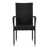 Zahradní židle, kov, polyratan, černá, AZC-S2113 BK
