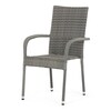Zahradní židle, kov, polyratan, šedá, AZC-S2114 GREY