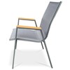 Zahradní židle, kov, síťovina, šedá, AZC-S1050 GREY