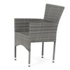 Zahradní židle, kov, polyratan, šedá, AZC-S2118 GREY