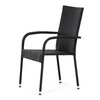 Zahradní židle, kov, polyratan, černá, AZC-S2113 BK