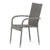 Zahradní židle, kov, polyratan, šedá, AZC-S2114 GREY