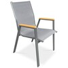 Zahradní židle, kov, síťovina, šedá, AZC-S1050 GREY