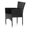 Zahradní židle, kov, polyratan, černá, AZC-S2117 BK
