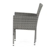 Zahradní židle, kov, polyratan, šedá, AZC-S2118 GREY