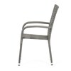 Zahradní židle, kov, polyratan, šedá, AZC-S2114 GREY