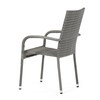 Zahradní židle, kov, polyratan, šedá, AZC-S2114 GREY