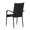 Zahradní židle, kov, polyratan, černá, AZC-S2113 BK