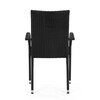 Zahradní židle, kov, polyratan, černá, AZC-S2113 BK