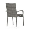 Zahradní židle, kov, polyratan, šedá, AZC-S2114 GREY