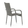 Zahradní židle, kov, polyratan, šedá, AZC-S2114 GREY