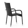 Zahradní židle, kov, polyratan, černá, AZC-S2113 BK