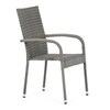 Zahradní židle, kov, polyratan, šedá, AZC-S2114 GREY