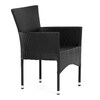 Zahradní židle, kov, polyratan, černá, AZC-S2117 BK