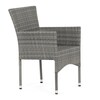 Zahradní židle, kov, polyratan, šedá, AZC-S2118 GREY