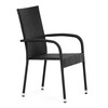 Zahradní židle, kov, polyratan, černá, AZC-S2113 BK