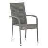 Zahradní židle, kov, polyratan, šedá, AZC-S2114 GREY