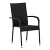 Zahradní židle, kov, polyratan, černá, AZC-S2113 BK