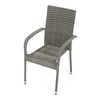 Zahradní židle, kov, polyratan, šedá, AZC-S2114 GREY